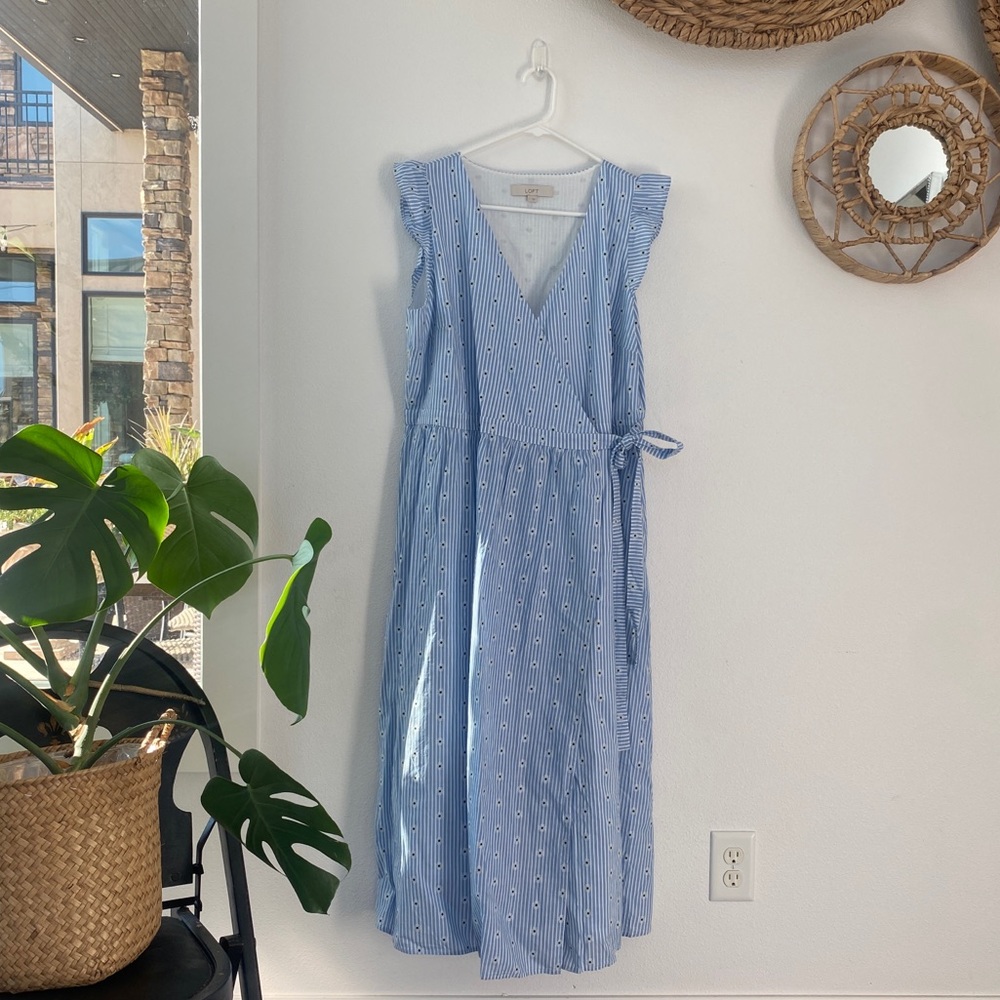 New! LOFT. Will go fast! Cotton wrap dress